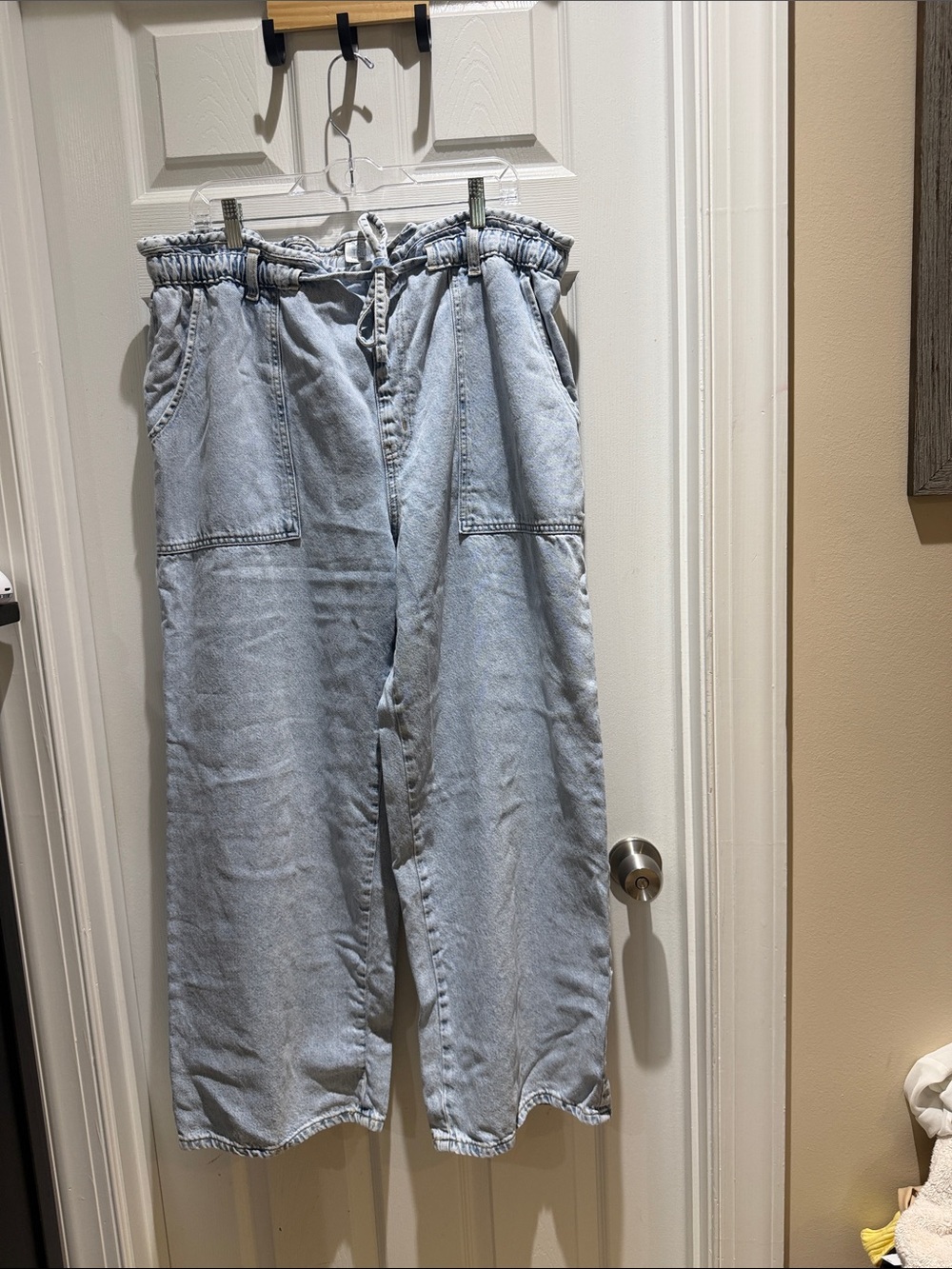 Time and Tru Light Blue Paperbag Waist Denim Pants